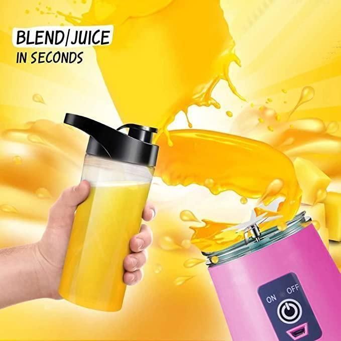 Portable Electric USB Juice Maker Bottle | Blender Grinder Mixer | Rechargeable Bottle with 6 Blades With Magnate - ByondBasket