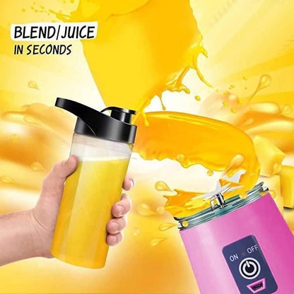 Portable Electric USB Juice Maker Bottle | Blender Grinder Mixer | Rechargeable Bottle with 6 Blades With Magnate - ByondBasket