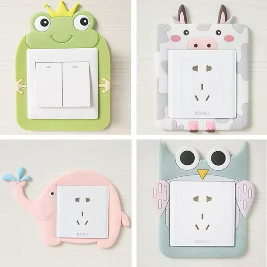 Cute Cartoon Power Socket Stickers Assorted Color (Pack of 4) - ByondBasket