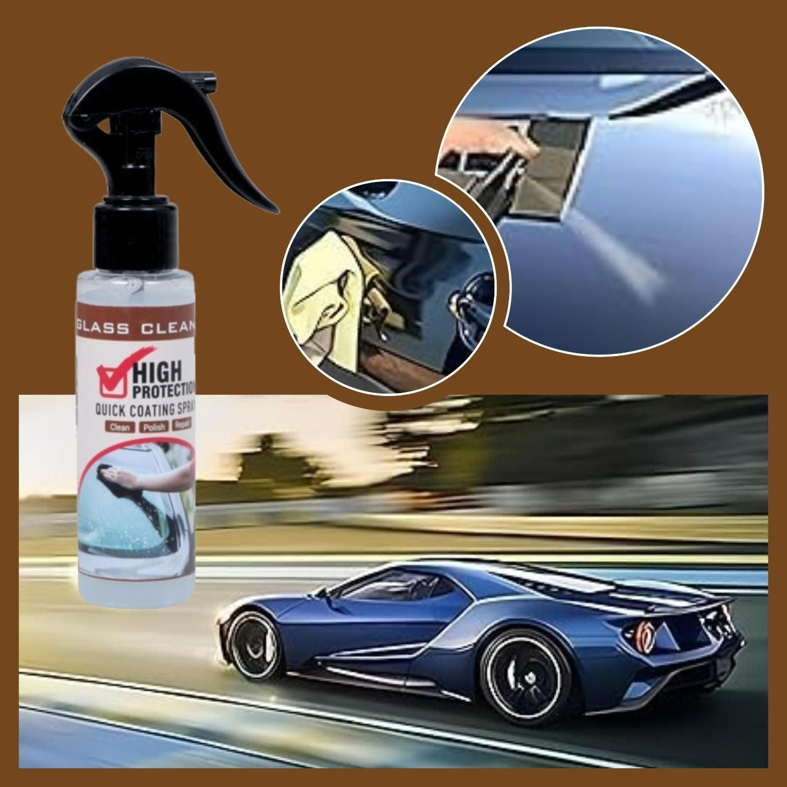 High Protection Glass Cleaner Quick Coating Spray 100 ml - ByondBasket