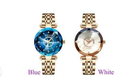 Diamond Shape Multicolour Dial and Rose Gold Strap Watch for Womens and Girls - ByondBasket