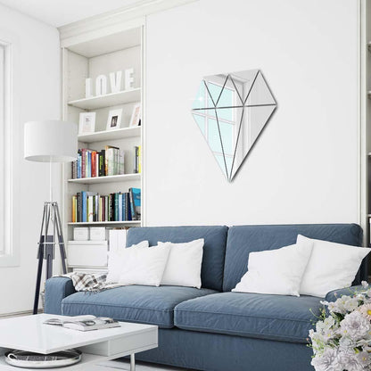 Acrylic Diamond Mirror Wall Stickers - ByondBasket