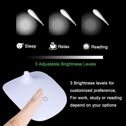 Flexible USB Led Desk Lamps/Table Lamp Study Reading Lamp USB Rechargeable Led Touch Led Lamp - White Table Lamp (21 cm, White) - ByondBasket