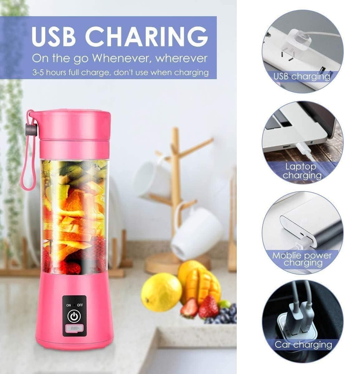 Portable Electric 6 Blade USB Juice Maker (380 ml)