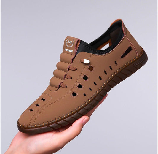 Men's Stylish Laser Cut Tan Casual Shoes