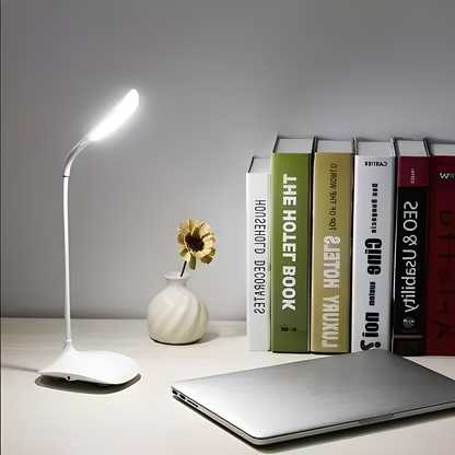 Flexible USB Led Desk Lamps/Table Lamp Study Reading Lamp USB Rechargeable Led Touch Led Lamp - White Table Lamp (21 cm, White) - ByondBasket