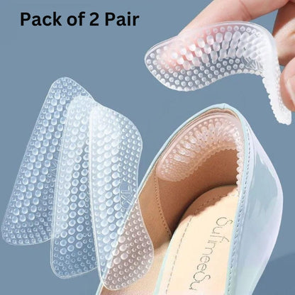 Silicone Heel Liner Grip Cushions Insoles- 2 Pair