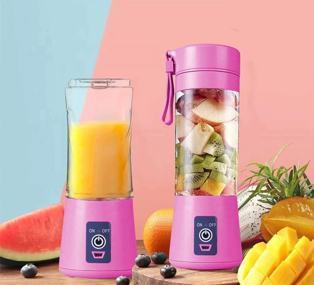 Portable Electric USB Juice Maker Bottle | Blender Grinder Mixer | Rechargeable Bottle with 6 Blades - ByondBasket