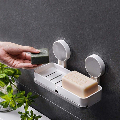 Adhesive Soap Dish Holder with Drain - ByondBasket