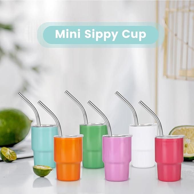 Mini Tumbler Shot Glass with Straw 80ml - ByondBasket