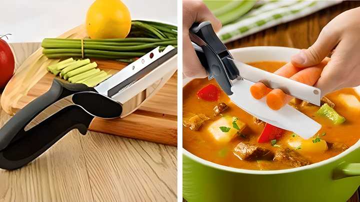 2-in-1 Steel Smart Clever Cutter Kitchen Knife - ByondBasket