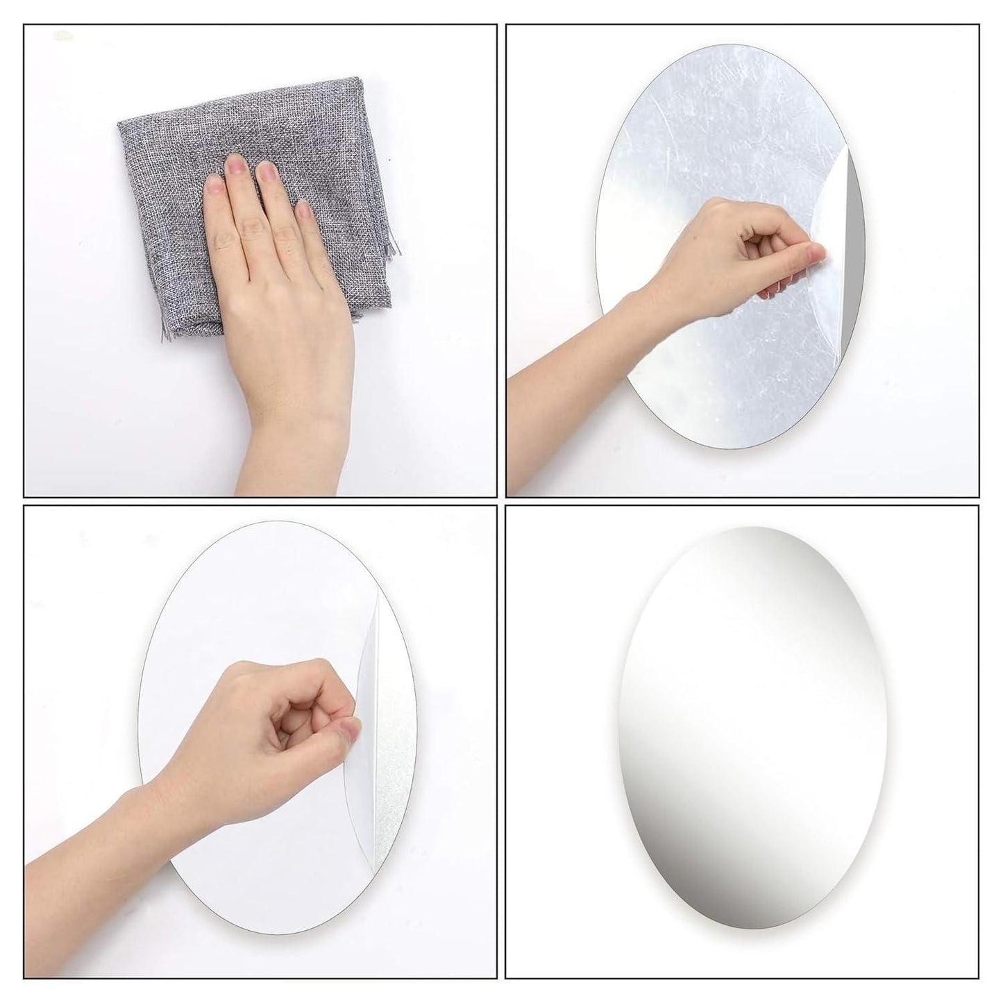 Combo of Oval Shape & Square Shape Mirror (Pack of 2) - ByondBasket