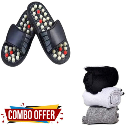 Acupressure Foot Relaxer Massager Slipper With 3 Pair Socks