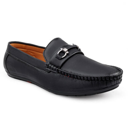 Black Vegan Leather Loafers