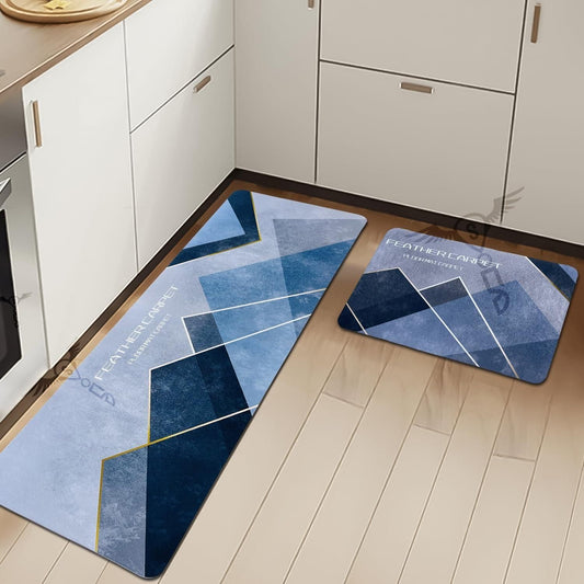 Rubber Floor Mat with Runner Geometric Pattern - ByondBasket