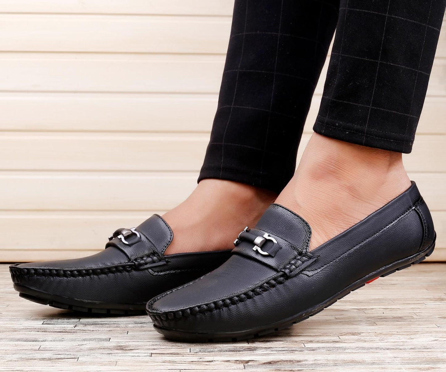 Black Vegan Leather Loafers