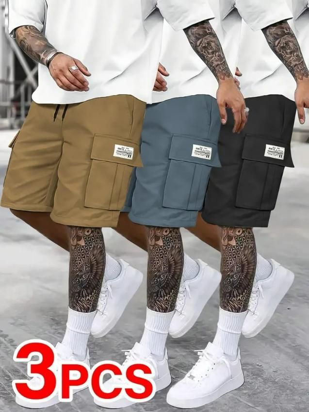 Men's Cotton Casual Cargo Shorts Pack of 3 - ByondBasket