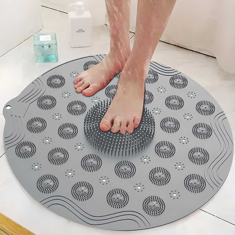 Bathroom Mat- Silicone Non Slip Round Bathroom Mat