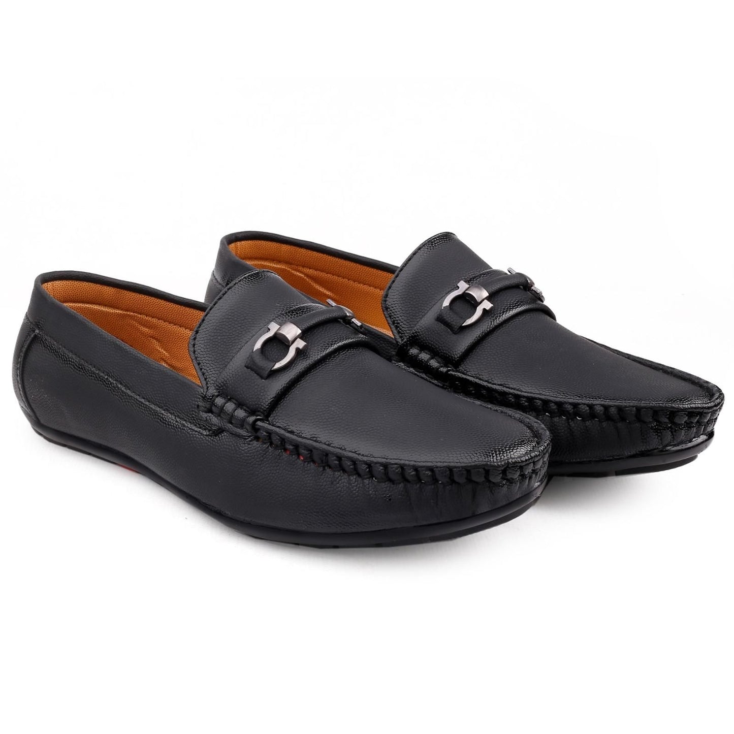 Black Vegan Leather Loafers