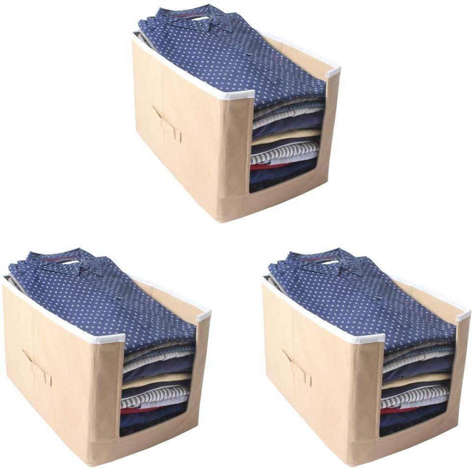 Cloth Organizer - Non Woven Foldable Cloth Organizer ( Pack of 3) - ByondBasket