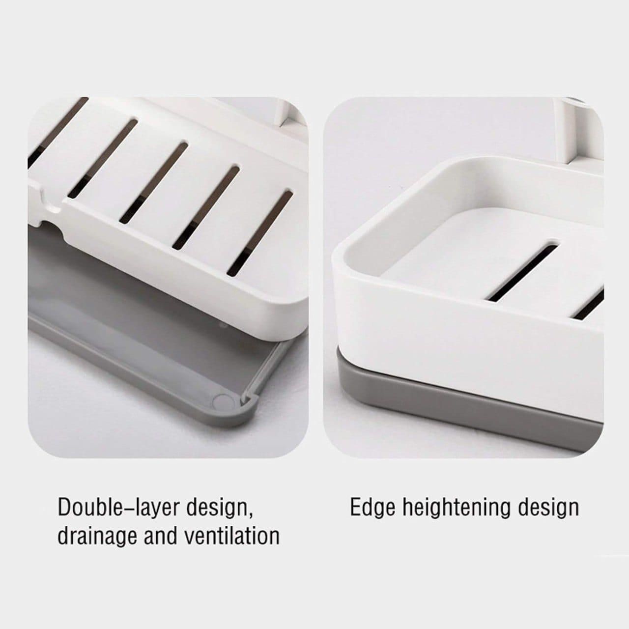 Adhesive Soap Dish Holder with Drain - ByondBasket